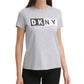 Camiseta feminina DKNY Sport Logo Cinza Tamanho Médio
