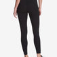 Calça legging feminina DKNY Sport com logo e cintura alta, comprimento total, preta, tamanho médio