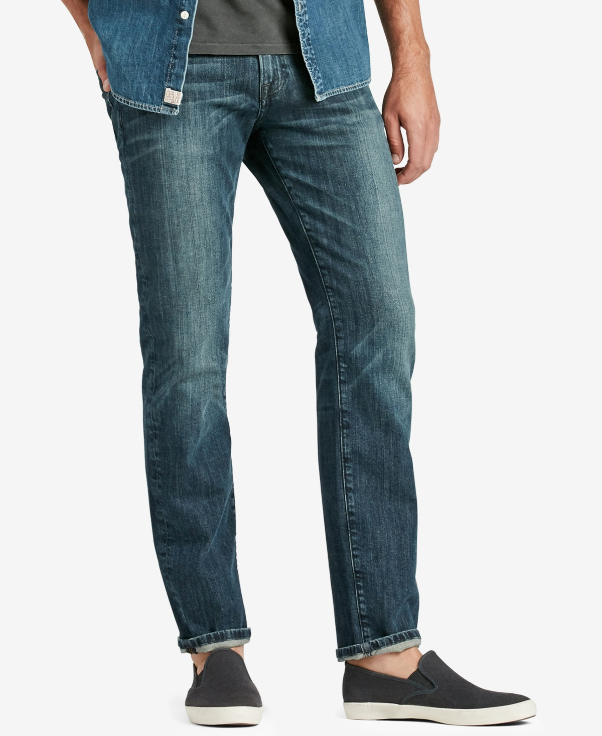 Calça Jeans Masculina Lucky Brand 221 Original Straight Fit Stretch Azul Tamanho 30X32