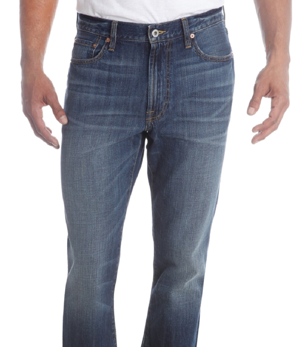 Calça jeans masculina Lucky Brand 181 Relaxed Straight Fit Stretch Azul Tamanho 34X32