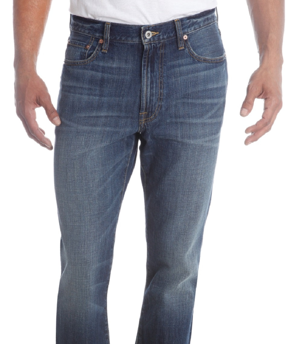 Calça Jeans Masculina Lucky Brand 181 Relaxed Straight Fit Stretch Azul Tamanho 42X32