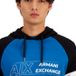 Moletom masculino AX Armani Exchange Colorblock azul tamanho 2XL