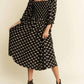 Jade By Jane - Ribbon Puff Sleeve Midi Dress