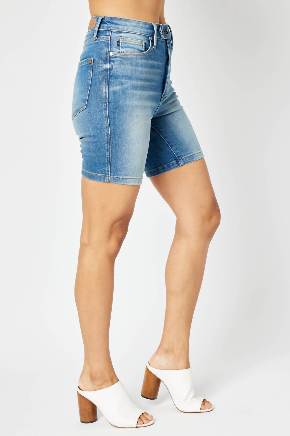 Judy Blue - High Waisted Double Button Bermuda Shorts