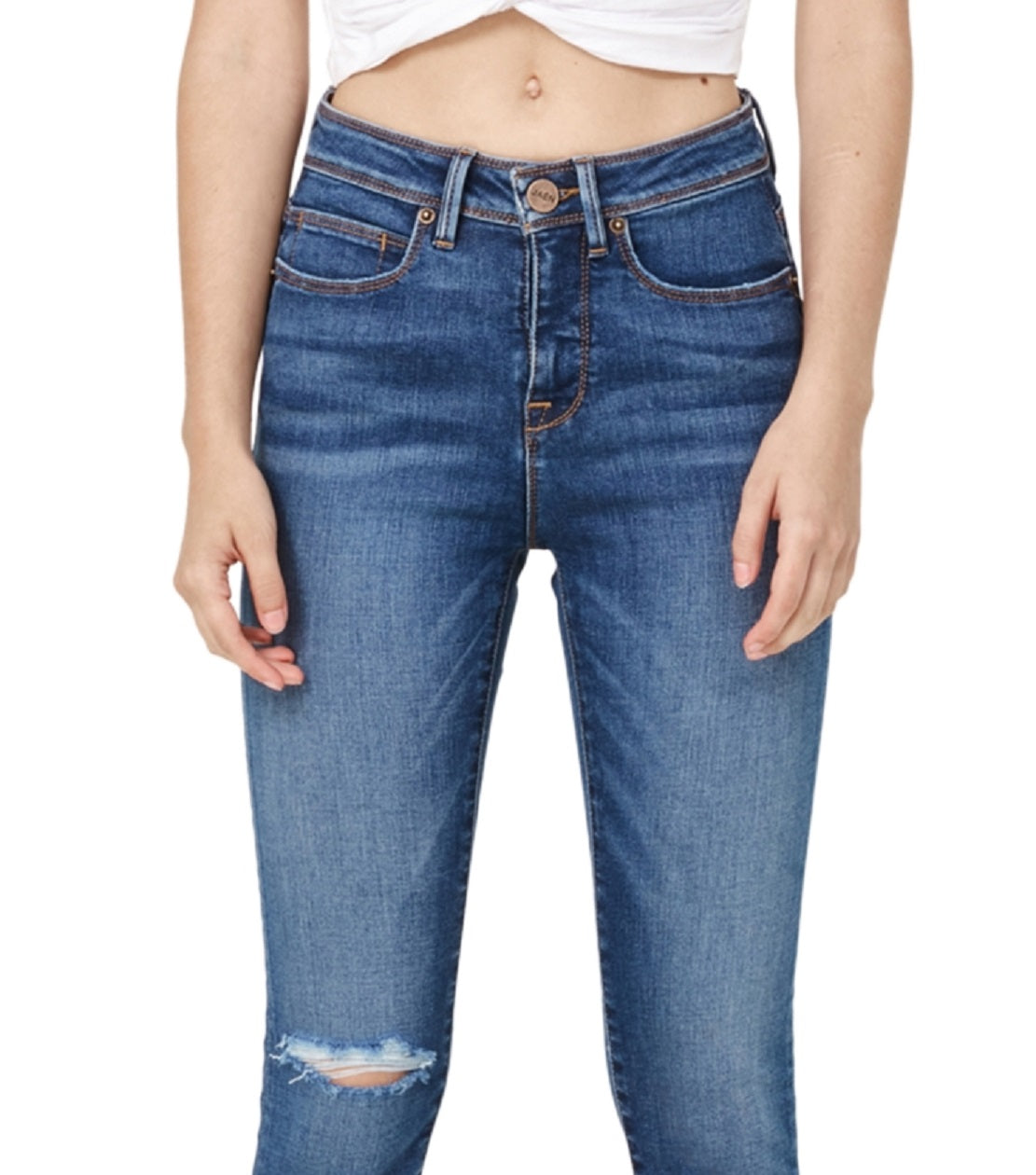 Calça Jeans Skinny Ashley High Rise Feminina Jaen Azul Tamanho 28