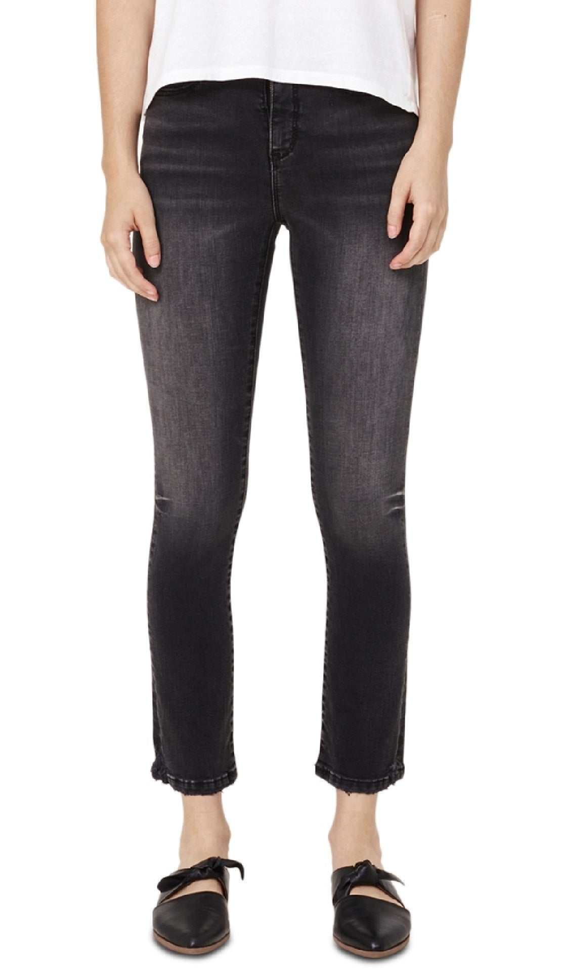 Calça jeans cropped Halee reta feminina Jaen cinza tamanho 32