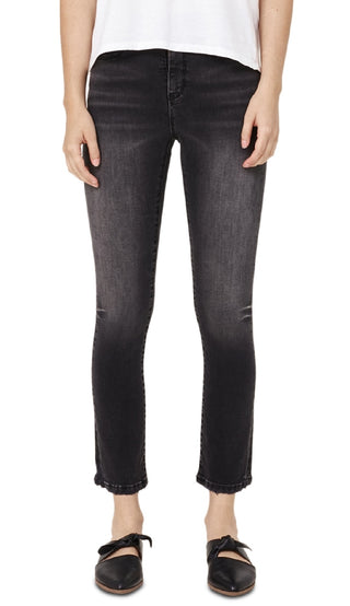 Calça jeans cropped Halee reta feminina Jaen cinza tamanho 32