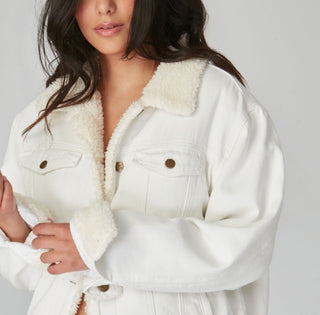 Jaqueta Trucker Feminina Lola Jeans Branca Tamanho X-G