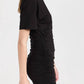 Atm - Matte Jersey Short Sleeve Ruched Mini Dress