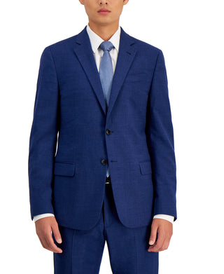 A|X Armani Exchange Terno Masculino Slim Fit de Lã Jaqueta Separada Azul