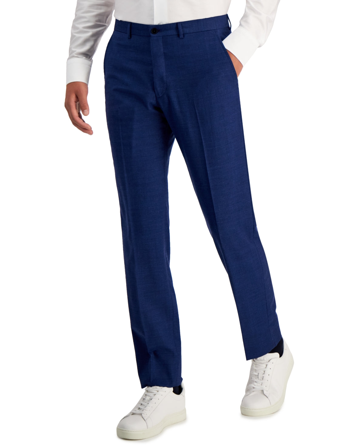 A|X Armani Exchange Terno Masculino Slim Fit de Lã Calça Separada Azul