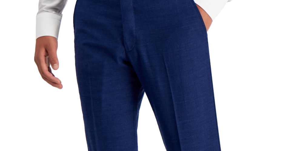 A|X Armani Exchange Terno Masculino Slim Fit de Lã Calça Separada Azul