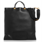 Bolsa tote Valentino Garavani Flat de couro masculina, preta, tamanho regular