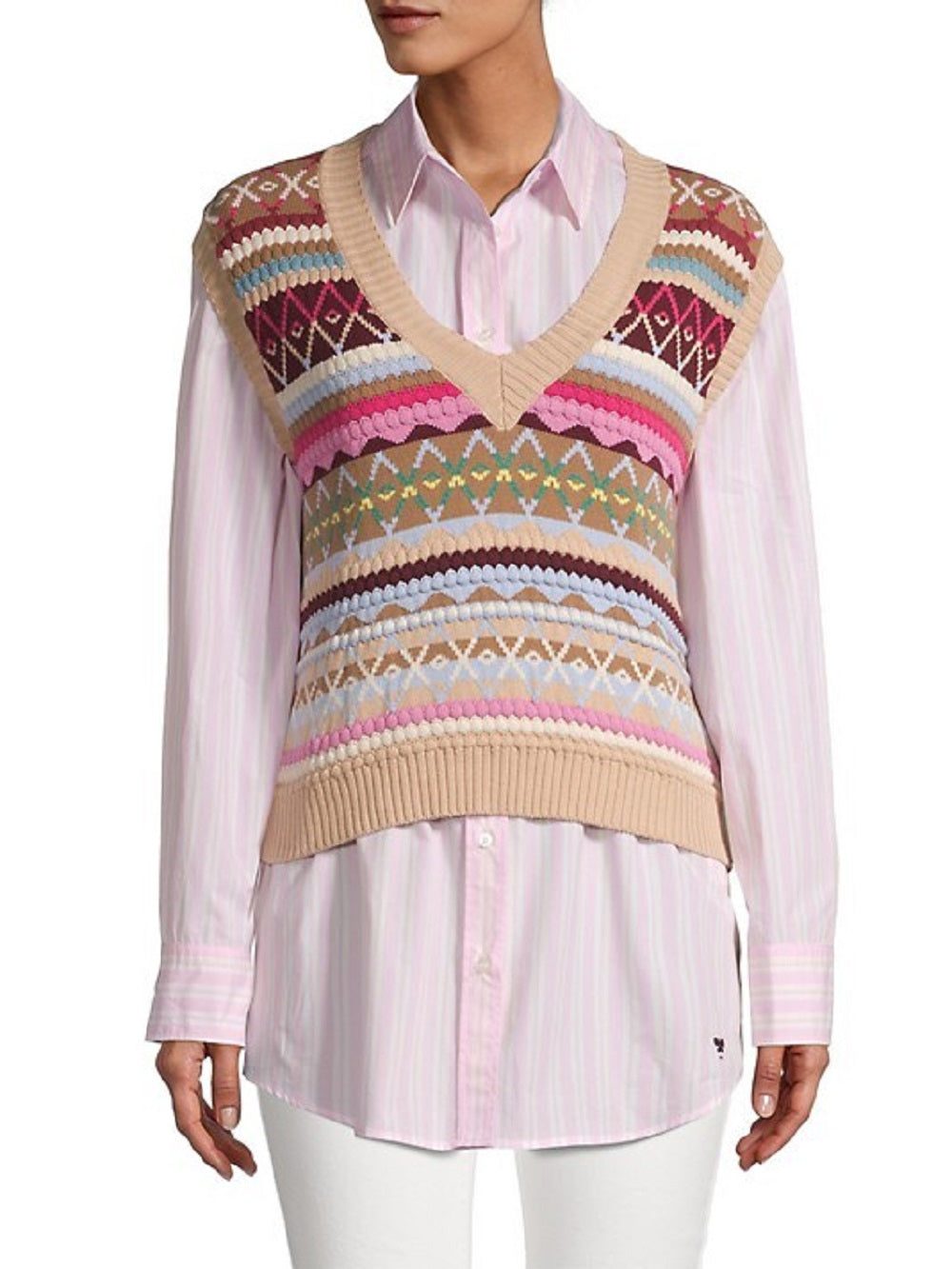 Colete de malha Esperia Max Mara feminino Weekend, rosa, tamanho médio