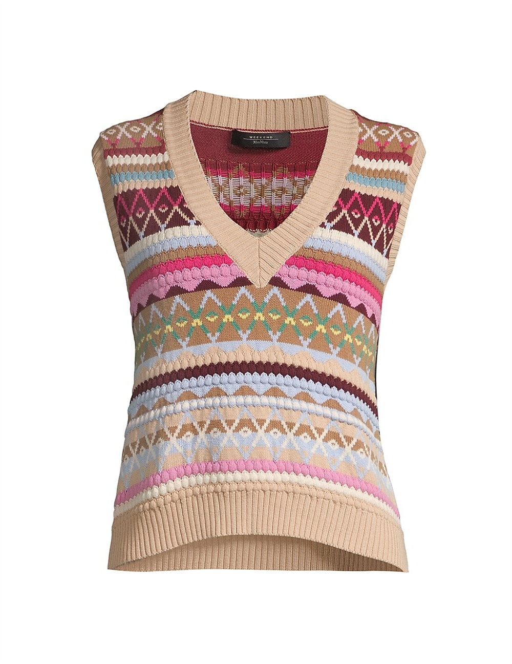 Colete de malha Esperia Max Mara feminino Weekend rosa tamanho grande