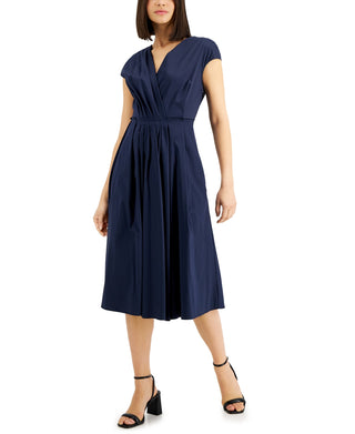 Vestido midi plissado Weekend Max Mara Vertice feminino azul tamanho 1