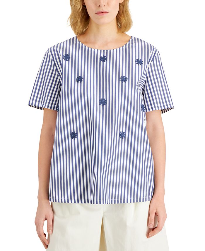 Blusa Zufolo Listrada Weekend Max Mara Feminina Azul Tamanho P