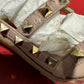 Valentino Garavani Rockstud T-Strap Scarpin Bico Fino Rosa Tamanho 5 Feminino