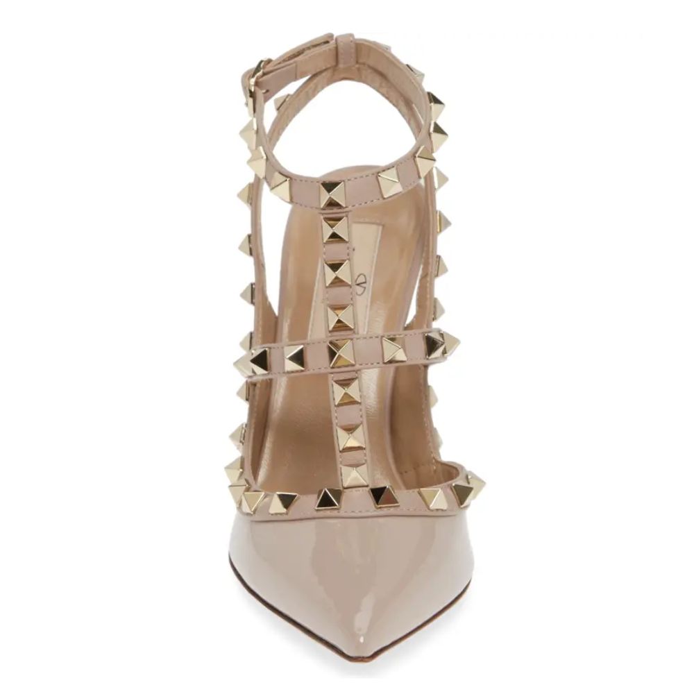 Valentino Garavani Rockstud T Strap Bico Fino Rosa Tamanho 11 Feminino