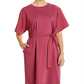Vestido camiseta com cinto Weekend Max Mara feminino rosa tamanho grande