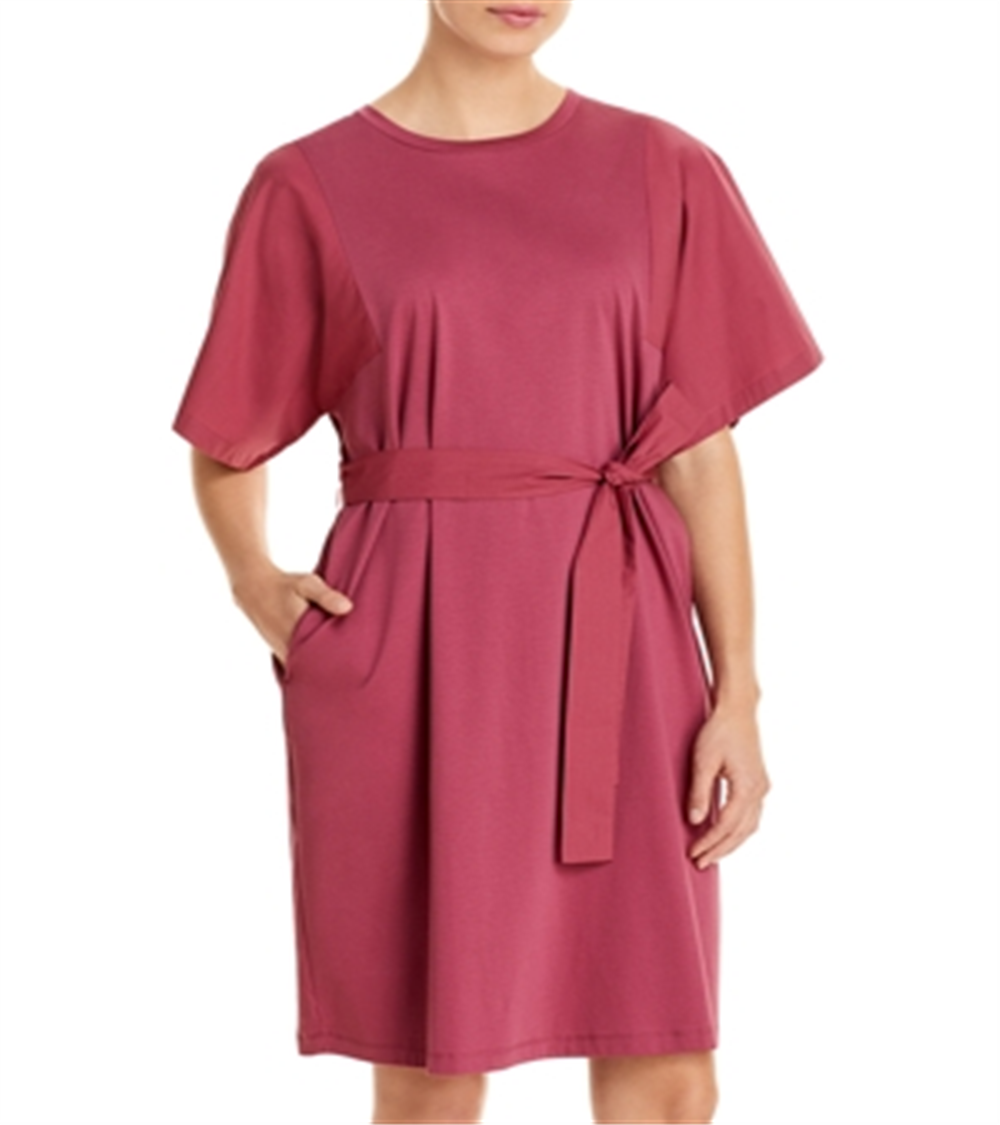 Vestido camiseta com cinto Weekend Max Mara feminino rosa tamanho grande