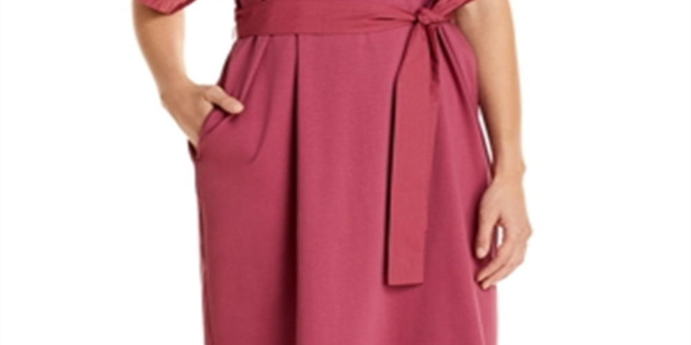 Vestido camiseta com cinto Weekend Max Mara feminino rosa tamanho grande