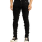 Calça jeans masculina Drkshdw Rick Owens Tyrone Shredded Skinny Fit, preta, tamanho 34