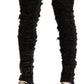 Calça jeans masculina Drkshdw Rick Owens Tyrone Shredded Skinny Fit, preta, tamanho 34