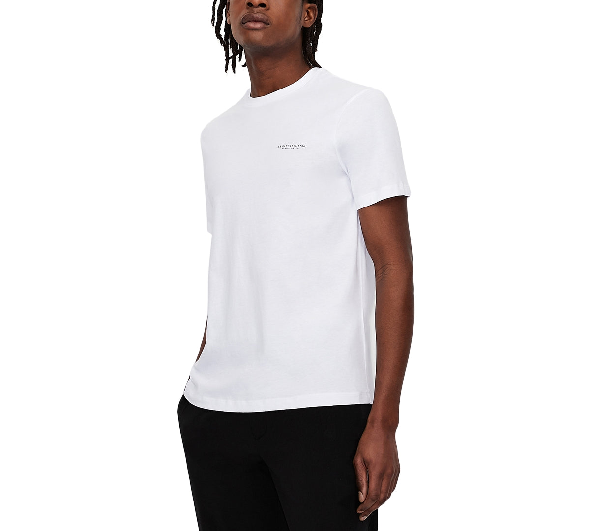 Camiseta masculina Armani Exchange Milano New York Logo, branca, tamanho grande