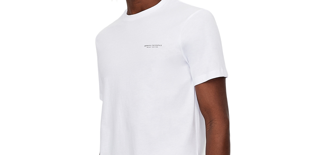Camiseta masculina Armani Exchange Milano New York Logo, branca, tamanho grande