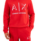 Moletom masculino AX Armani Exchange Regular Fit Icon Logo Print Fleece Vermelho Tamanho X-G