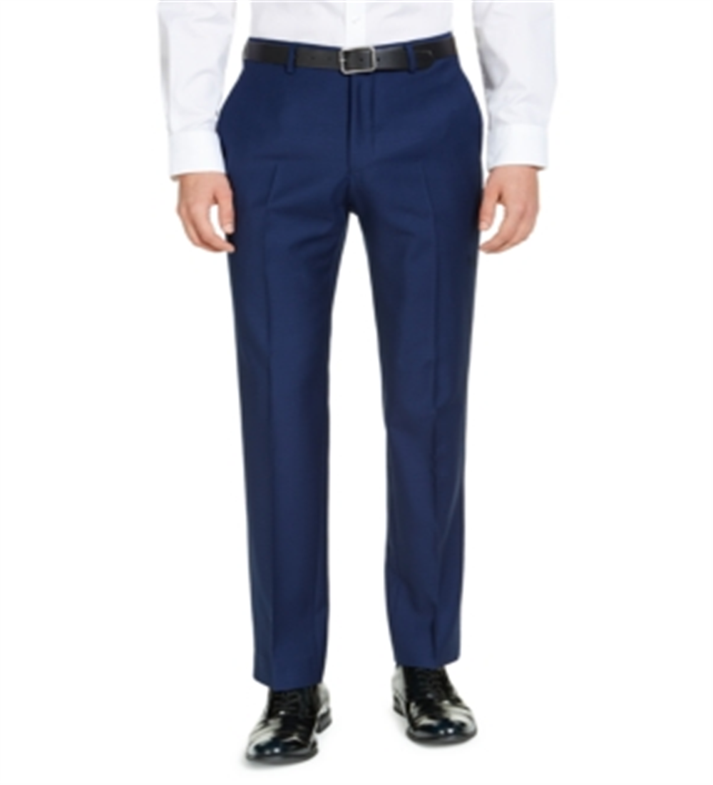 Calça de terno masculina AX Armani Exchange Slim-Fit High Blue Pindot Wool, tamanho 30 S