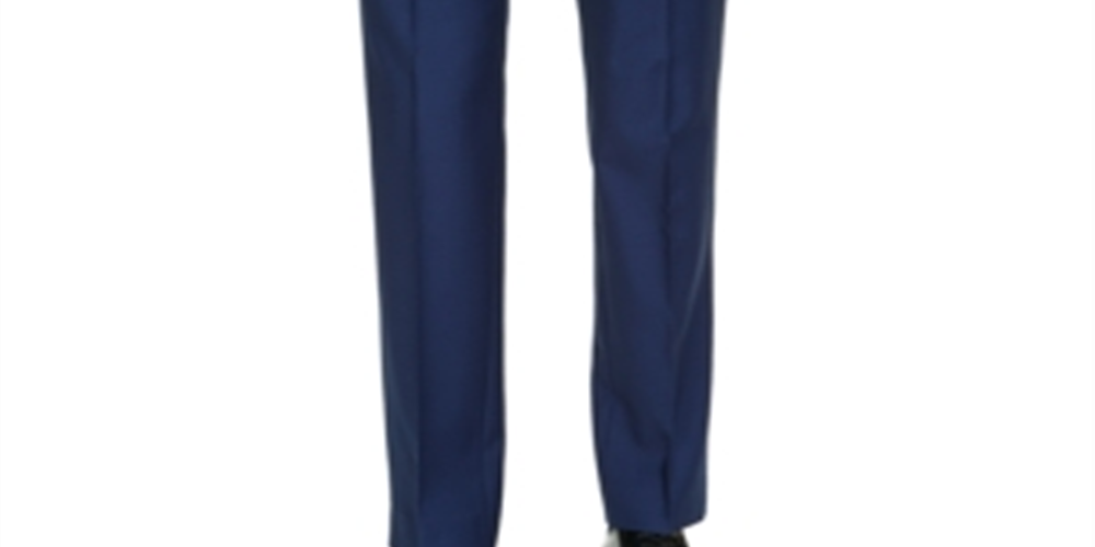 Calça de terno masculina AX Armani Exchange Slim-Fit High Blue Pindot Wool, tamanho 30 S