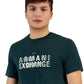Camiseta masculina de gola redonda e manga curta com logotipo Bar A|X Armani Exchange, verde, tamanho médio