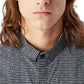 Camisa Masculina A|X Armani Exchange com Estampa Geo Stretch e Botões Preta Tamanho Médio