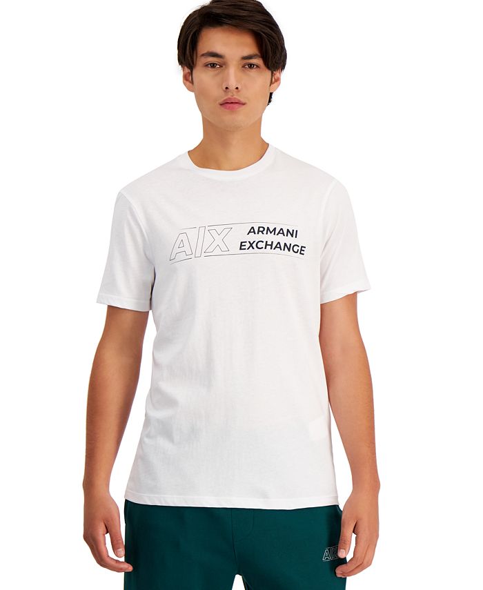 Camiseta masculina A|X Armani Exchange Classic Logo, branca, tamanho pequeno