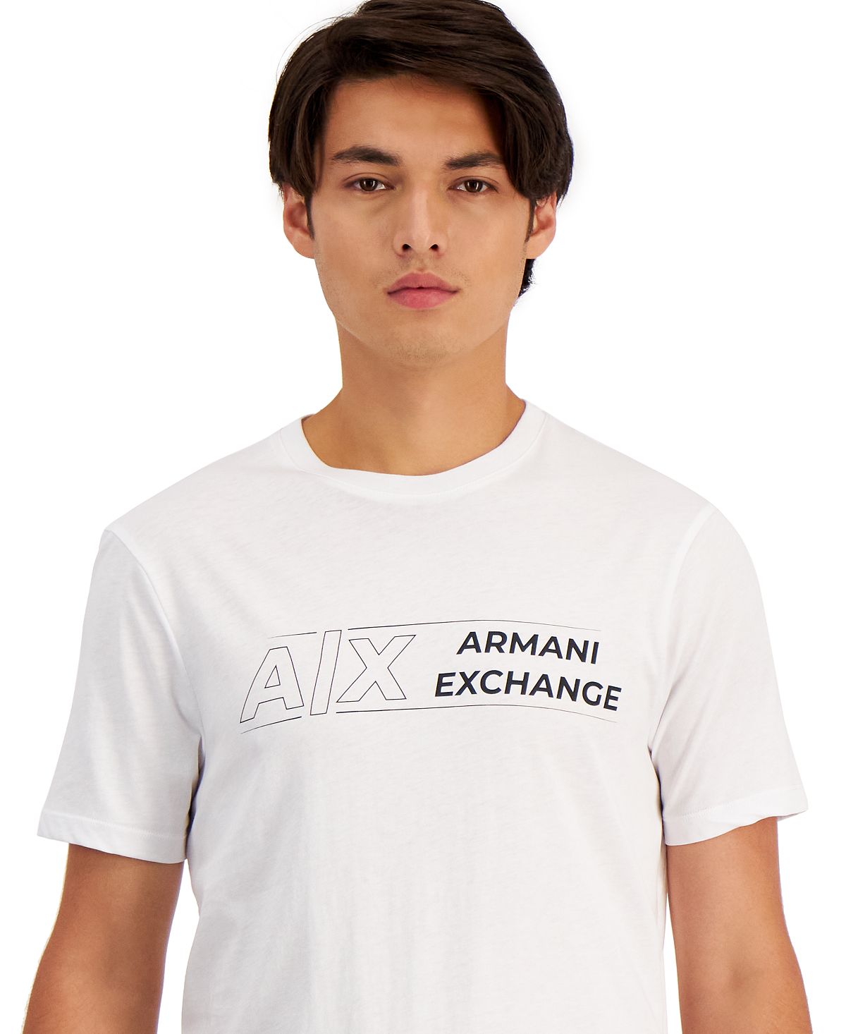 Camiseta masculina A|X Armani Exchange Classic Logo, branca, tamanho pequeno