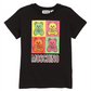 Camiseta infantil Moschino multicolorida com estampa de urso preta, tamanho 12 anos