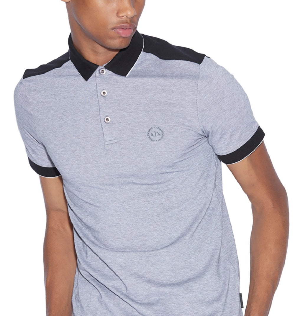 A|X Armani Exchange Polo Piqué Masculino Mesclado Preto Tamanho X-G