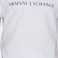 Camiseta masculina com estampa gráfica e logotipo AX Armani Exchange, branca, tamanho GG