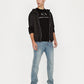 Camiseta masculina com estampa gráfica e logotipo A|X Armani Exchange, preta, tamanho extragrande