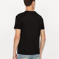 Camiseta masculina com estampa gráfica e logotipo A|X Armani Exchange, preta, tamanho extragrande