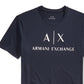 Camiseta masculina com estampa gráfica e logotipo A|X Armani Exchange, azul, tamanho grande