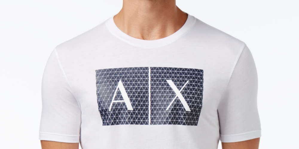 Camiseta Masculina AX Armani Exchange Foundation Triangulation Branca Tamanho M