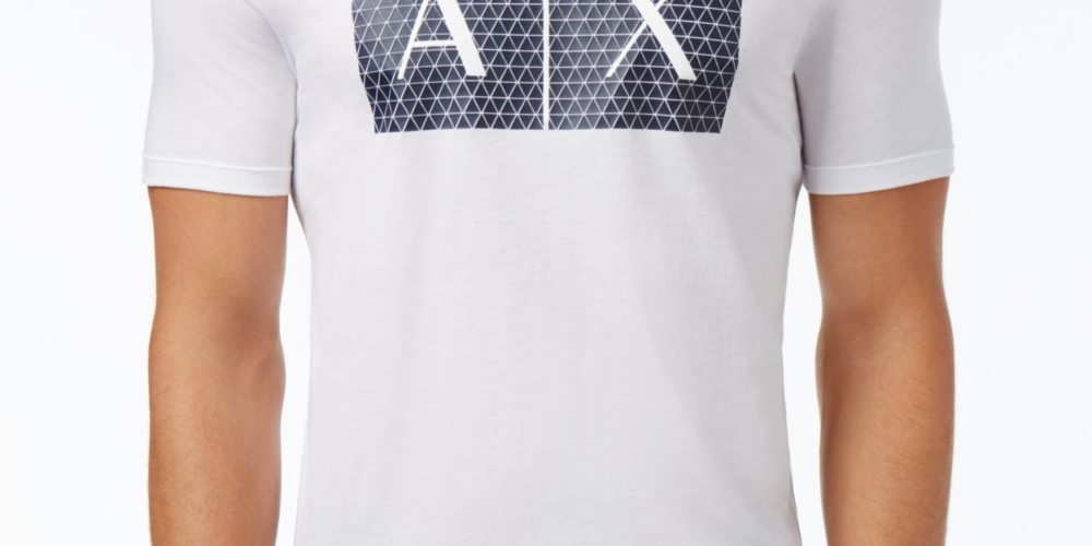 Camiseta Masculina AX Armani Exchange Foundation Triangulation Branca Tamanho M