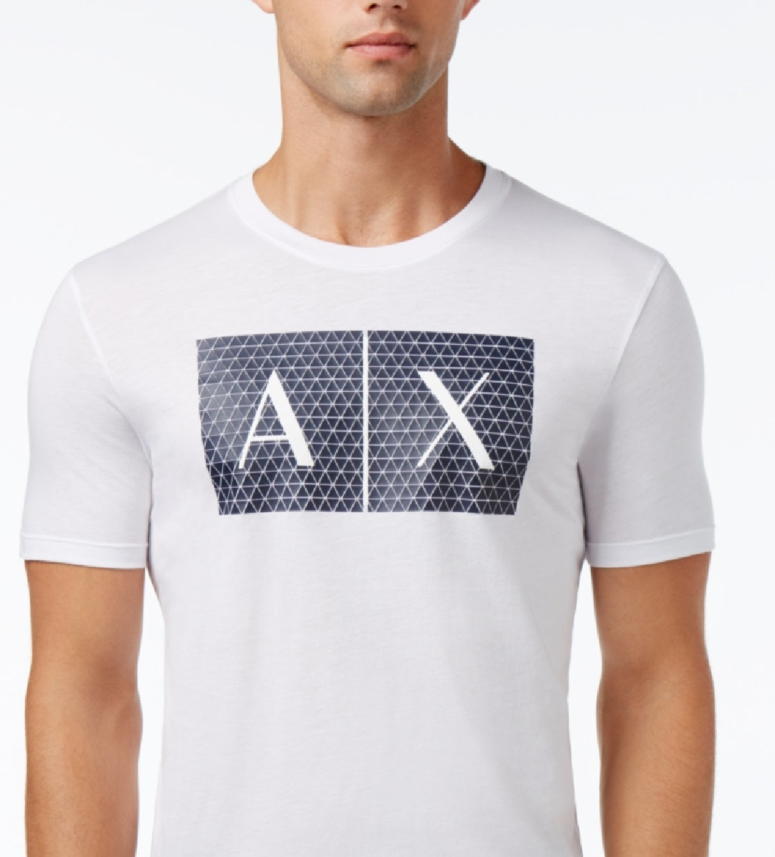 Camiseta Masculina A|X Armani Exchange Foundation Triangulation Branca Tamanho X-G