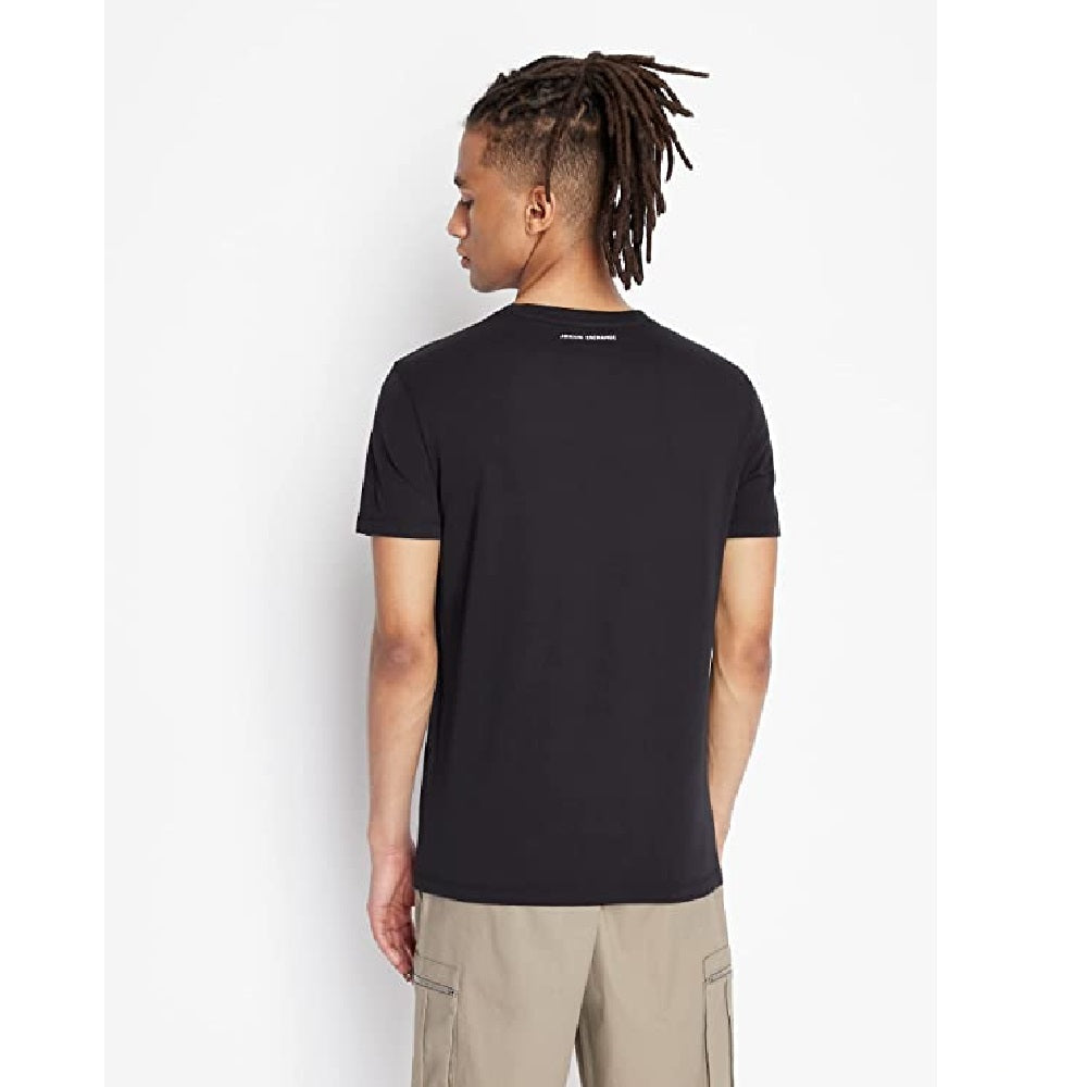 Camiseta Masculina AX Armani Exchange Foundation Triangulation Preta Tamanho Grande