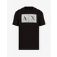 Camiseta Masculina AX Armani Exchange Foundation Triangulation Preta Tamanho Grande