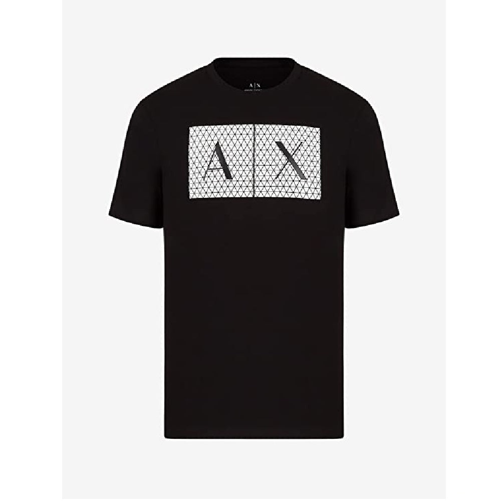 Camiseta Masculina AX Armani Exchange Foundation Triangulation Preta Tamanho Grande