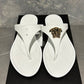 Chinelo Versace com estampa de cabeça de Medusa para mulheres, branco, tamanho 8,5